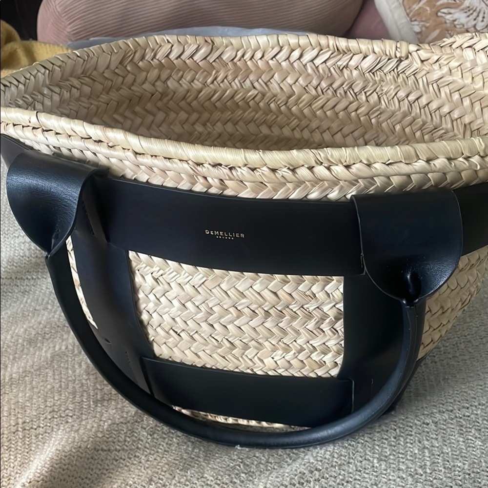 Demellier Black Leather Basket Bag